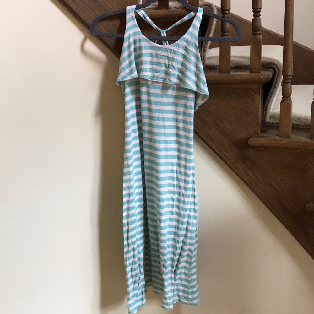 Kiddo by Katie gray and mint girls maxi dress